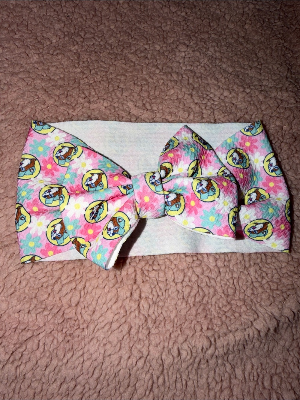 Pink Printed Bow Headband for Kids